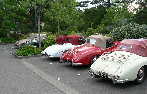 Jowett Jupiters at Hotel du Parc, Hardelot